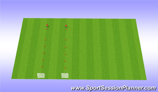 Football/Soccer Session Plan Drill (Colour): Dribbling threw the cones