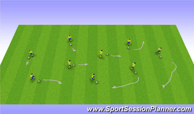 Football/Soccer Session Plan Drill (Colour): Warm up ( Ball Mastery)
