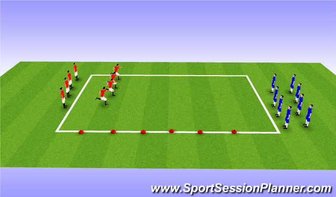 Football/Soccer Session Plan Drill (Colour): Acceleration Runs Cycle 1 Step 2