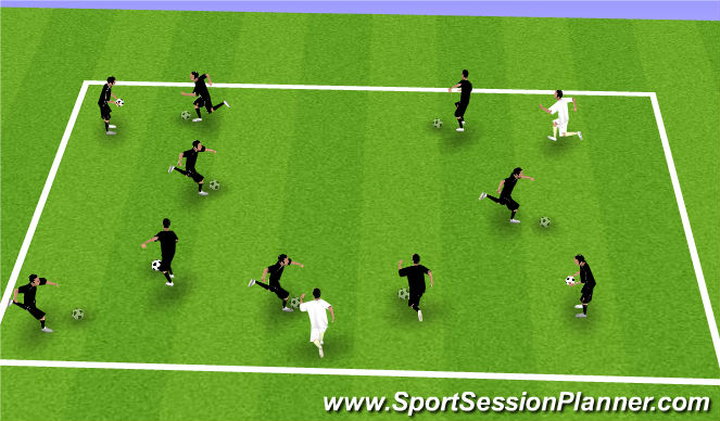 Football/Soccer Session Plan Drill (Colour): Freeze Tag