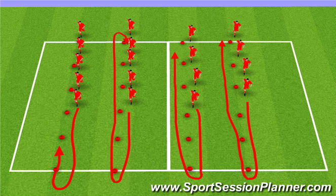 Football/Soccer Session Plan Drill (Colour): Warm Up