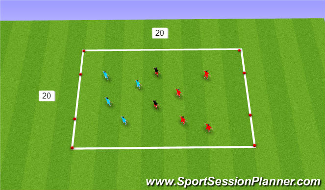 Football/Soccer Session Plan Drill (Colour): 4 v 4 + 2 to gates