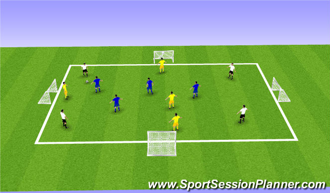 Football/Soccer Session Plan Drill (Colour): 8v4