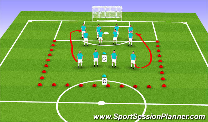 Football/Soccer Session Plan Drill (Colour): Warm Up