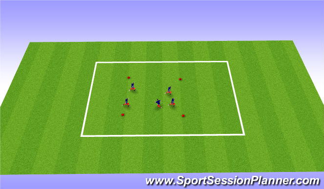 Football/Soccer Session Plan Drill (Colour): Ball Manipulation 5 mins