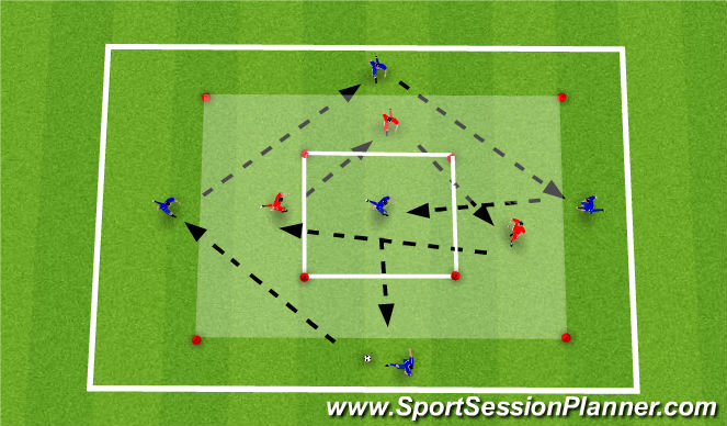 Football/Soccer Session Plan Drill (Colour): Team Attacking - Possession Activity