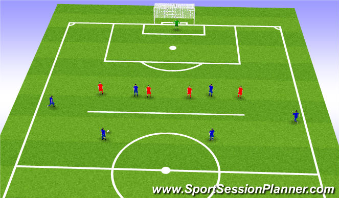 Football/Soccer Session Plan Drill (Colour): Spelövning - Speluppbyggnad