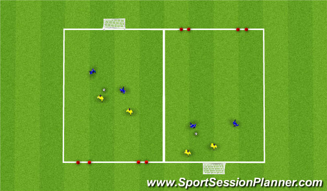 Football/Soccer Session Plan Drill (Colour): Game up to 3v3