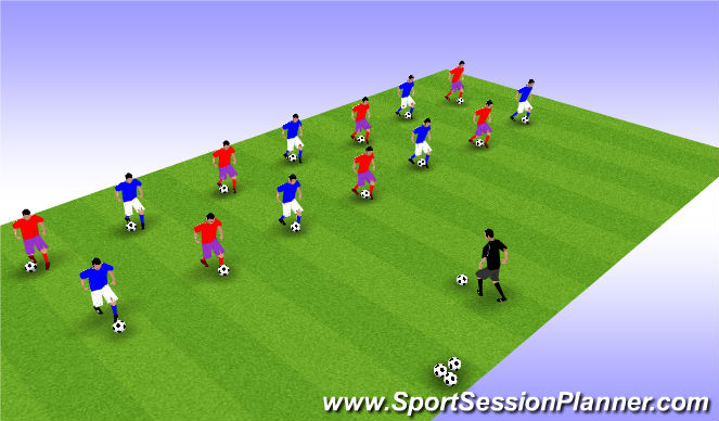 Football/Soccer Session Plan Drill (Colour): Ball Mastery Warm Up