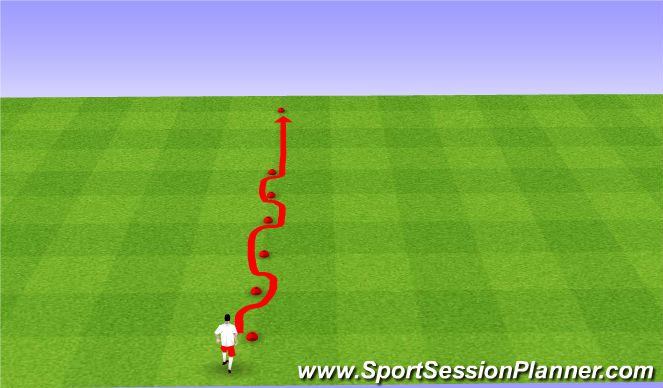 Football/Soccer Session Plan Drill (Colour): Exercise 1 - Cone Dribbling