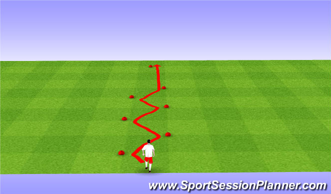 Football/Soccer Session Plan Drill (Colour): Exercise 4 - Stepover Change Direction