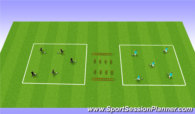 Football/Soccer Session Plan Drill (Colour): 2 group warm up