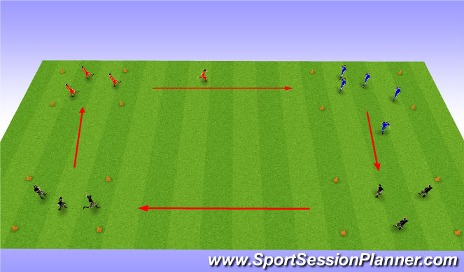 Football/Soccer Session Plan Drill (Colour): Warm  up