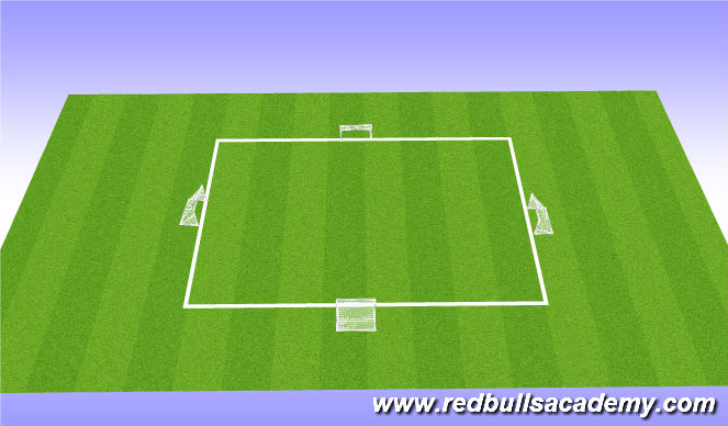 Football/Soccer Session Plan Drill (Colour): Four goal WC