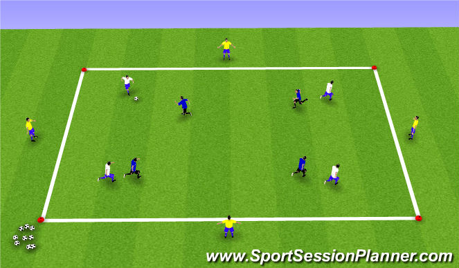Football/Soccer Session Plan Drill (Colour): 4v4+4