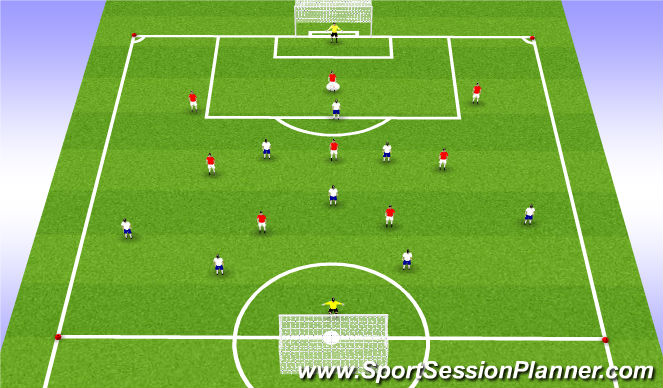 Football/Soccer Session Plan Drill (Colour): Game to Goals