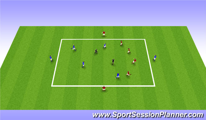 Football/Soccer Session Plan Drill (Colour): Whole