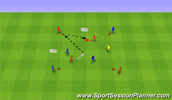 Football/Soccer Session Plan Drill (Colour): 2v2 interval game. 2v2 gra interwałowa.