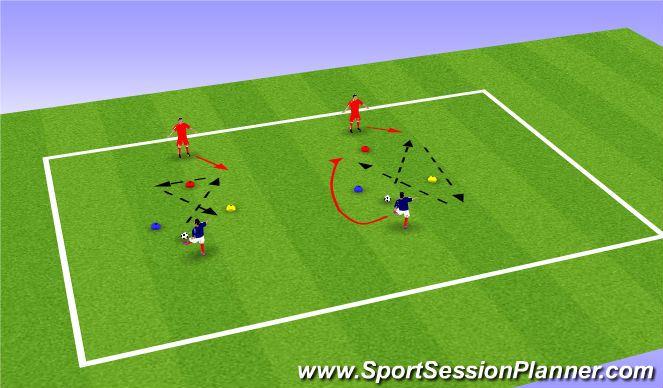 Football/Soccer Session Plan Drill (Colour): Milan Triangles