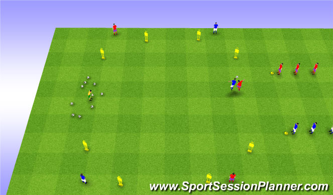 Football/Soccer Session Plan Drill (Colour): Long Receiving
