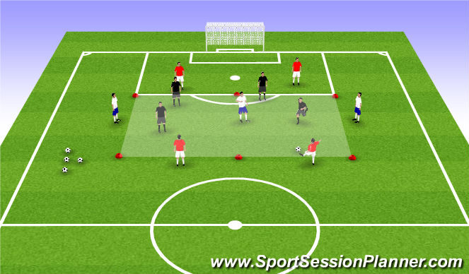 Football/Soccer Session Plan Drill (Colour): Technical Warm-up Game