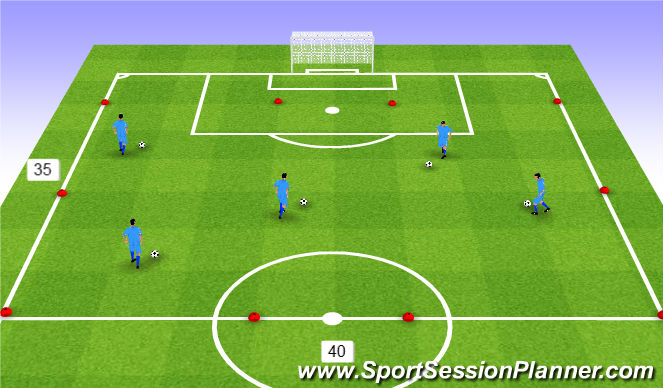 Football/Soccer Session Plan Drill (Colour): Activation Dribbling