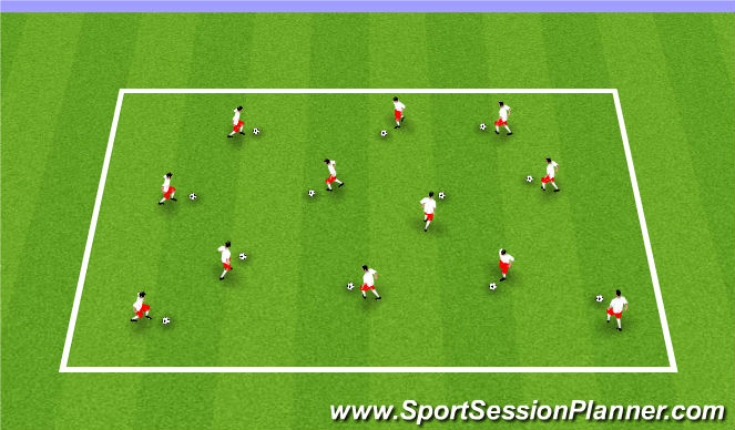 Football/Soccer Session Plan Drill (Colour): Warm up - Individual Footwork