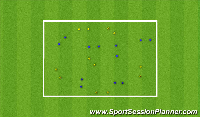 Football/Soccer Session Plan Drill (Colour): WarmUp/Dribbling thru gates