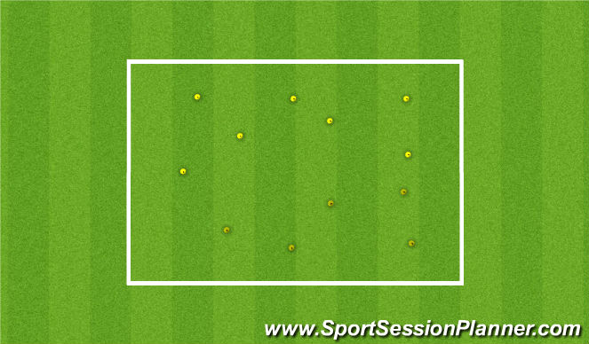 Football/Soccer Session Plan Drill (Colour): Dribbling at Cones