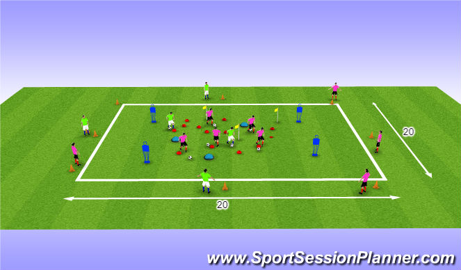 Fútbol Ejercicio del Plan de Sesiones (Color): Ball mastery / Warm up