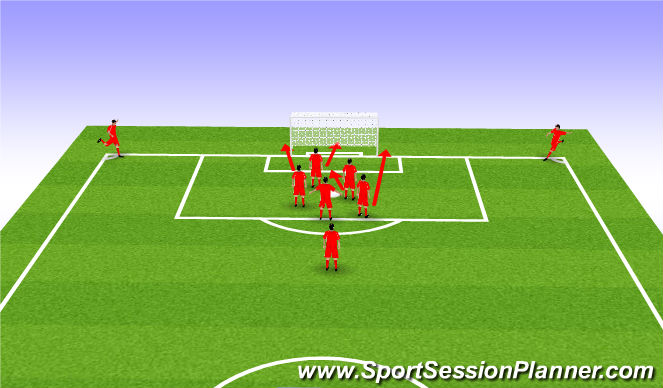Football/Soccer Session Plan Drill (Colour): Attacking Corner - Jaffa