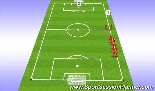 Football/Soccer Session Plan Drill (Colour): Indian runs w/core work