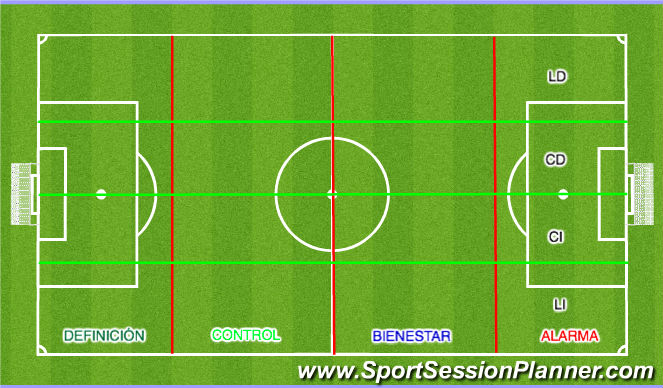 Football/Soccer Session Plan Drill (Colour): División campo FCB