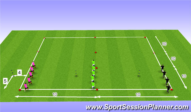 Football/Soccer Session Plan Drill (Colour): Warm Up