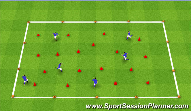 Football/Soccer Session Plan Drill (Colour): Sleeping Cones