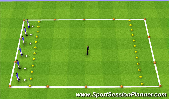 Football/Soccer Session Plan Drill (Colour): Cross the river