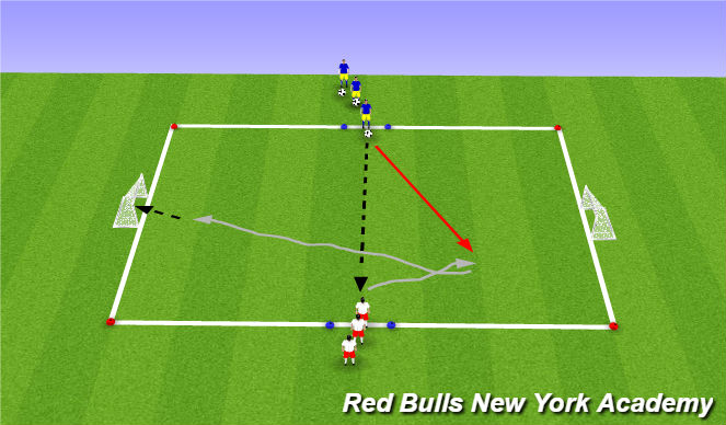 Football/Soccer Session Plan Drill (Colour): Progression:1v1.