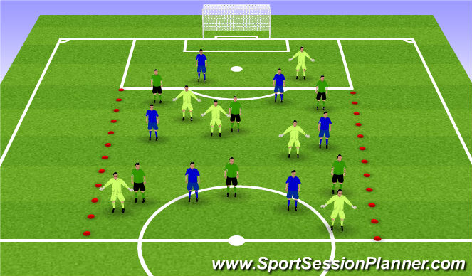 Football/Soccer Session Plan Drill (Colour): 3 Team Keep Away