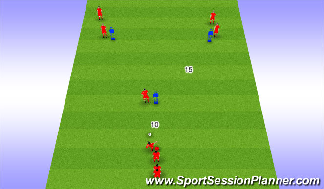 Football/Soccer Session Plan Drill (Colour): Y Passing Pattern
