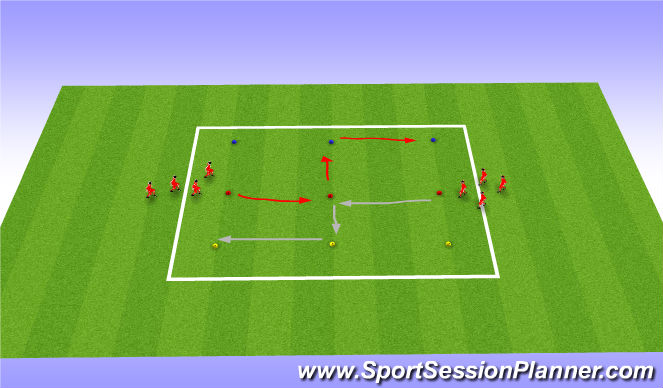 Football/Soccer Session Plan Drill (Colour): Cuts and  turns