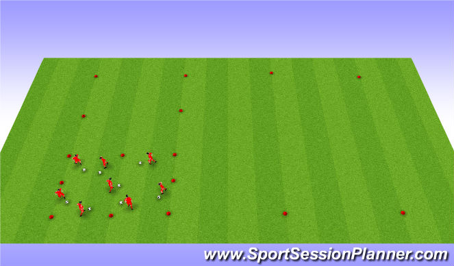 Football/Soccer Session Plan Drill (Colour): Warm up