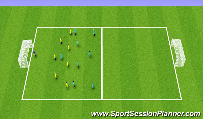 Football/Soccer Session Plan Drill (Colour): Technical/Skill
