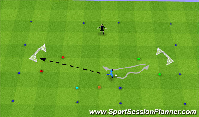 Football/Soccer Session Plan Drill (Colour): Visual Reaction + Pass
