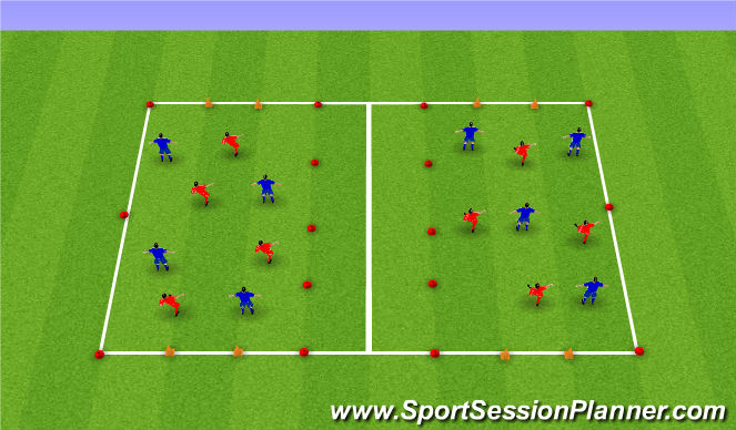 Football/Soccer Session Plan Drill (Colour): Dimes