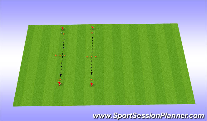 Football/Soccer Session Plan Drill (Colour): Passing drill 6 years old