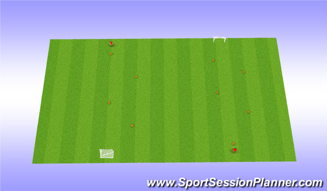 Football/Soccer Session Plan Drill (Colour): Zigzag to the goal