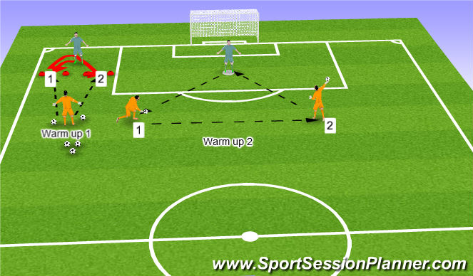 Football/Soccer Session Plan Drill (Colour): Warm up 1 and 2