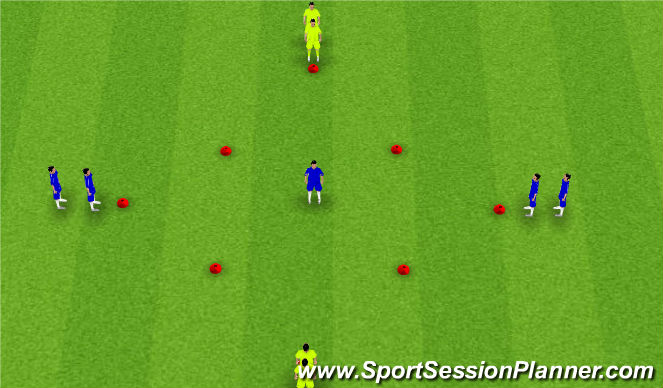 Football/Soccer Session Plan Drill (Colour): 1 vs 1 continuous