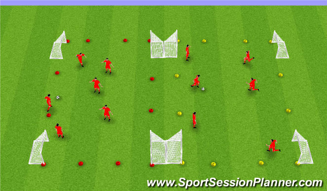 Football/Soccer Session Plan Drill (Colour): 2 Goal Game