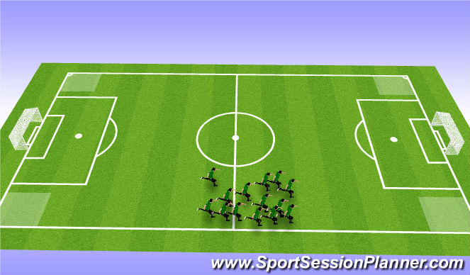 Football/Soccer Session Plan Drill (Colour): Social Warmup (prior to practice)